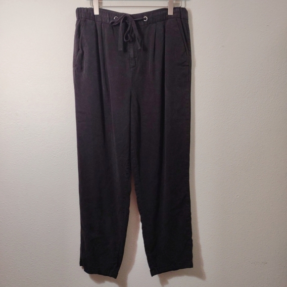 American Eagle Black Drawstring Waist Pants 10 - Picture 1 of 3